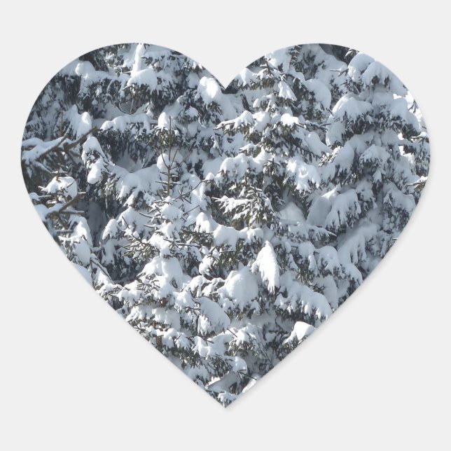 Schneeballstruktur Herz-Aufkleber (Vorderseite)