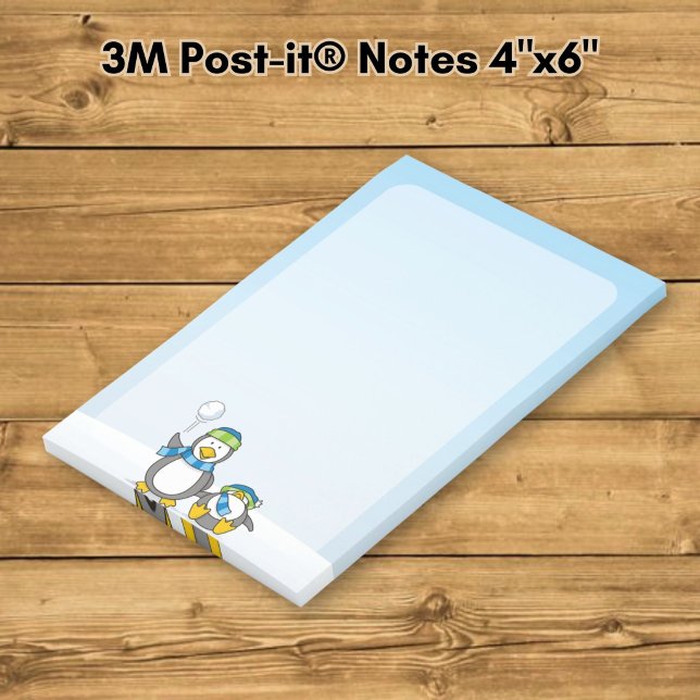 Schneeballwerfende Pinguine Post-it Klebezettel (Von Creator hochgeladen)