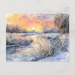 Schneebanken der Wasserfarbe Havel Havelland Postkarte