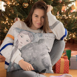 Schneebär mit oder ohne Text-Tablette Kissen