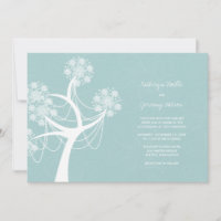 Schneebaum-Blume Lights Winterhochzeit Einladung
