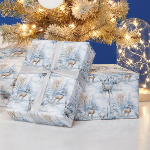 Schneebäume Hirsche Geschenkpapier