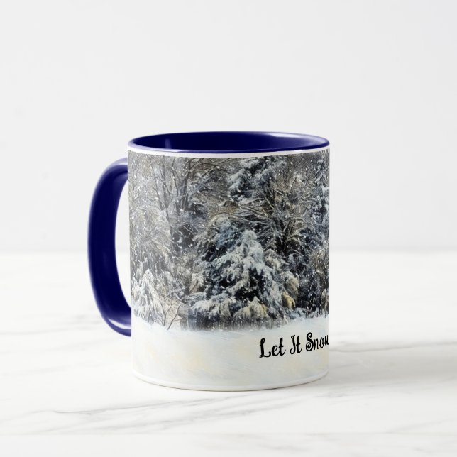 Schneebäume Lassen Sie es Winter Art Tasse Cup (Vorderseite Links)