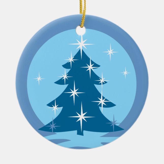 Schneebäume, reversibel keramik ornament (Vorne)