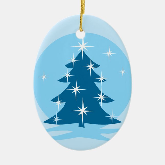 Schneebäume, reversibel keramikornament (Vorne)