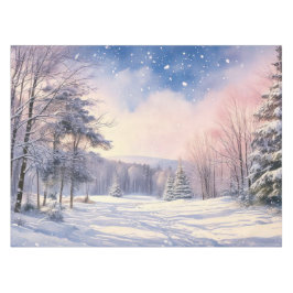 Schneebäume schneebedeckte Weihnachtslandschaft Tischdecke