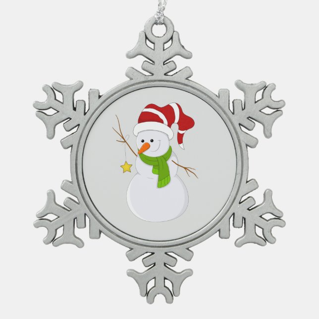 Schneebaumschmuck. Schneeflocken Zinn-Ornament (Vorderseite)