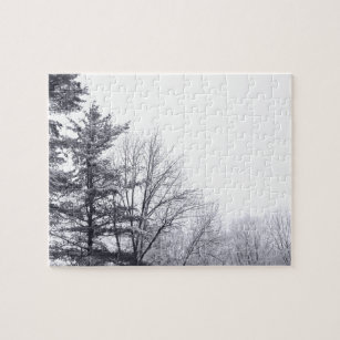 Schneebedeckte Bäume: Horizontal Puzzle