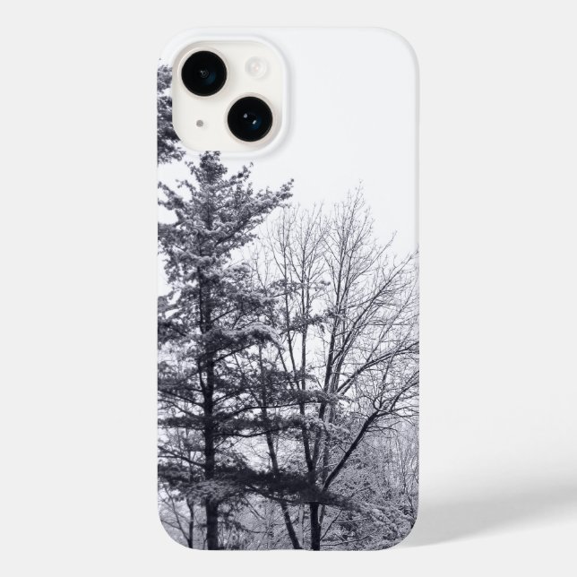Schneebedeckte Bäume: Vertikal Case-Mate iPhone Hülle (Rückseite)