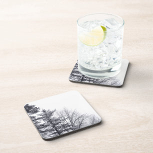 Schneebedeckte Bäume: Vertikal Getränkeuntersetzer