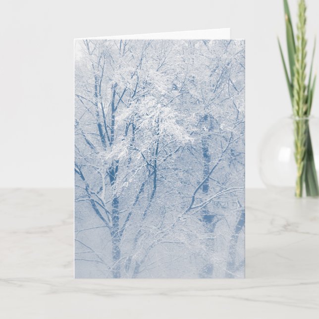 Schneebedeckte Bäume Winterlandschaft Foto Karte (Vorderseite)
