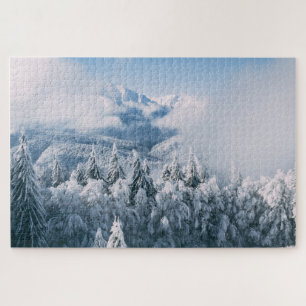 Schneebedeckte Berge Bäume Winter Natur Im Freien Puzzle