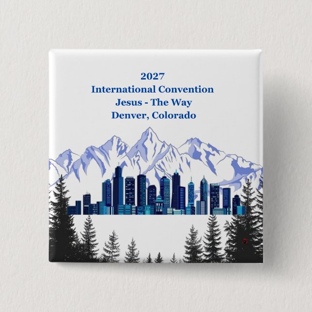 Schneebedeckte Berge Denver Button (Vorderseite)