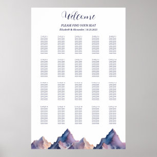 Schneebedeckte Berge Hochzeitskarte Poster
