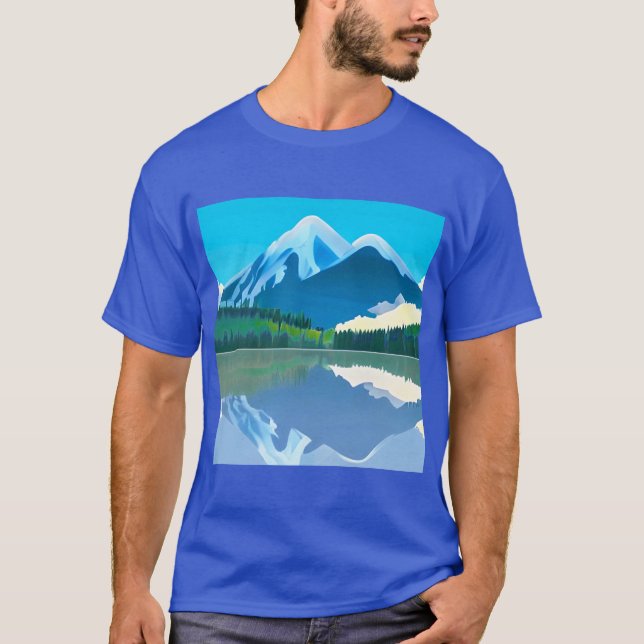 Schneebedeckte Berge in einem See T-Shirt (Vorderseite)