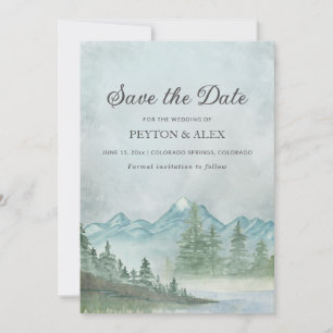 Schneebedeckte Berge Malersee Hochzeit Gerettet Save The Date