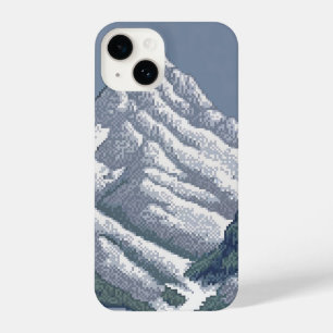 schneebedeckte Berge pixelig iPhone 14 Hülle