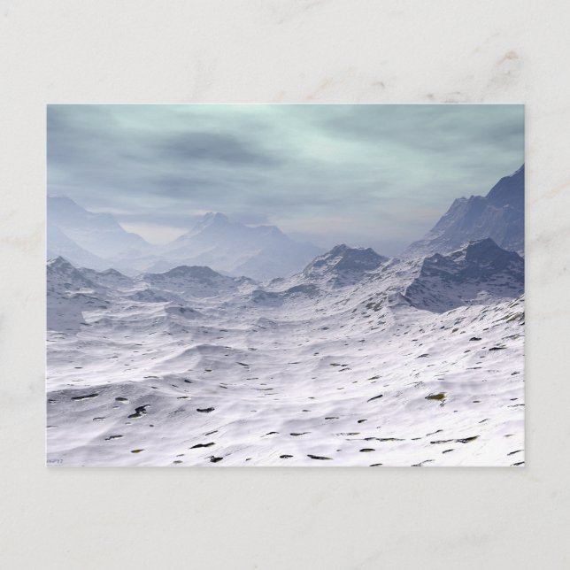 Schneebedeckte Berge Postkarte (Vorderseite)