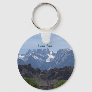 Schneebedeckte Berge von Lone Pine Schlüsselanhänger