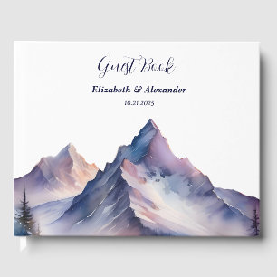 Schneebedeckte Berglandschaft Hochzeit Gästebuch