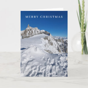 Schneebedeckte Bergsicht Weihnachtskarte Feiertagskarte