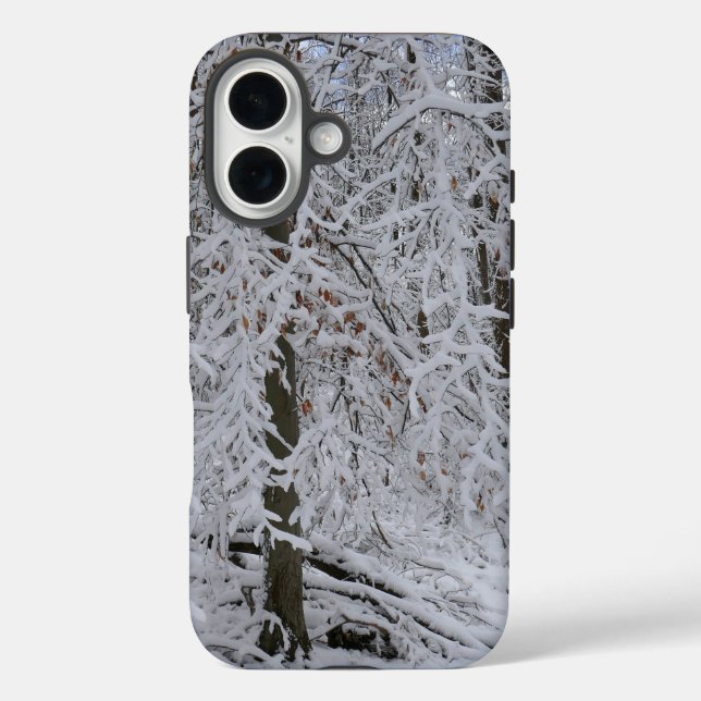Schneebedeckte Birkenbaumkrone Case-Mate iPhone Hülle (Rückseite)