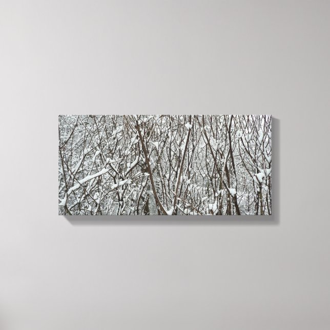 Schneebedeckte Branchen Winter Abstrakt Leinwanddruck (Vorderseite)