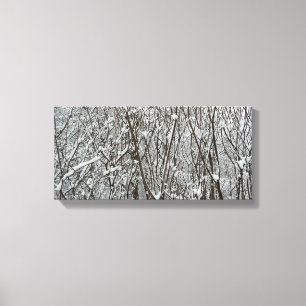 Schneebedeckte Branchen Winter Abstrakt Leinwanddruck