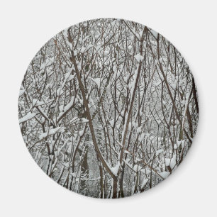 Schneebedeckte Branchen Winter Abstrakt Magnet