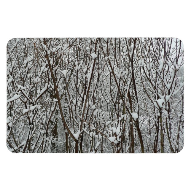 Schneebedeckte Branchen Winter Abstrakt Magnet (Horizontal)
