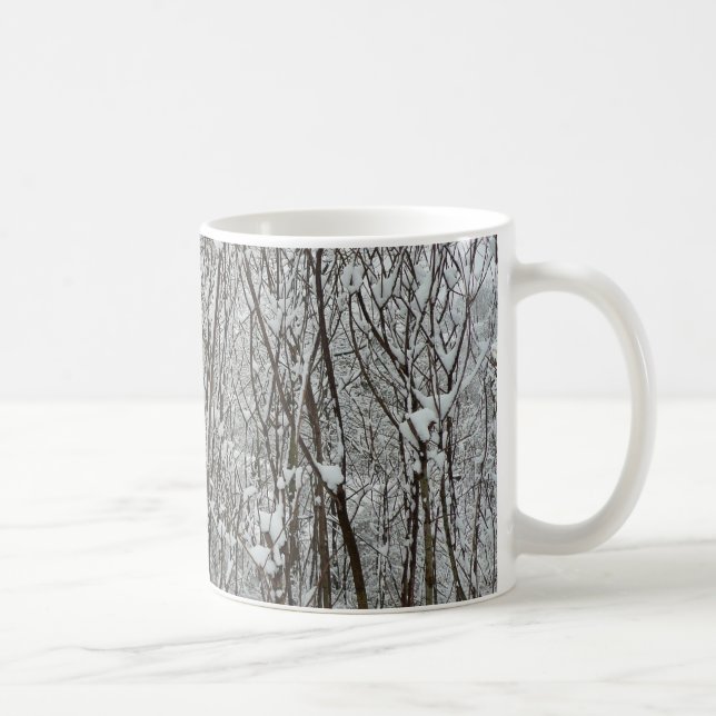 Schneebedeckte Branchen Winter Abstrakt Tasse (Rechts)
