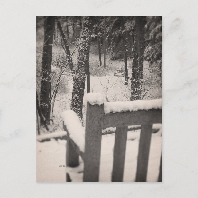 Schneebedeckte Brücken Postkarte (Vorderseite)