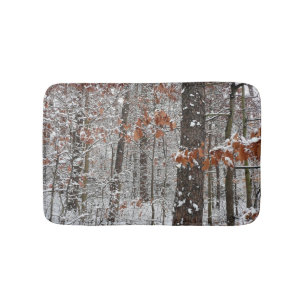 Schneebedeckte Eichenbäume Winternaturfotografie Badematte