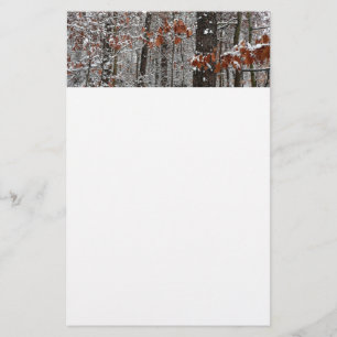 Schneebedeckte Eichenbäume Winternaturfotografie Briefpapier
