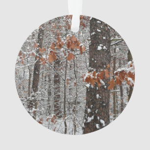 Schneebedeckte Eichenbäume Winternaturfotografie Ornament