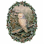 SCHNEEBEDECKTE EULE u. KRANZ durch SHARON SHARPE Fotoskulptur Ornament<br><div class="desc">SCHNEEBEDECKTE EULE u. KRANZ von einem ursprünglichen Aquarell durch SHARON SHARPE</div>