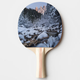 Schneebedeckte Geisler-Bergkette Tischtennis Schläger