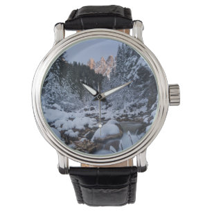 Schneebedeckte Geisler-Gruppe Armbanduhr
