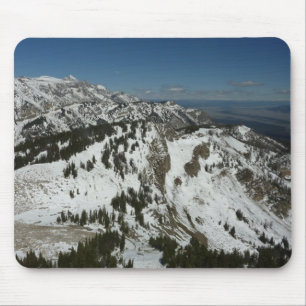 Schneebedeckte Gipfel der Grand-Teton-Berge I Foto Mousepad