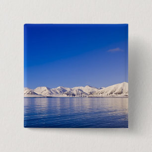 Schneebedeckte Gipfel Woodfjord Svalbard Button