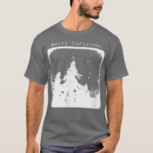 Schneebedeckte immergrüne Baumszene, Frohe Weihnac T-Shirt