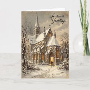 Schneebedeckte Kirchen-Weihnachtsgrußkarte Karte