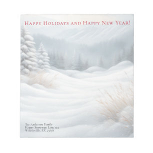 Schneebedeckte Landschaftslandschaft Notizblock