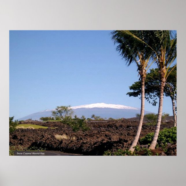 Schneebedeckte Mauna Kea Poster (Vorne)