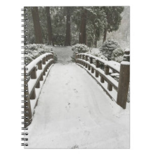 Schneebedeckte Mondbrücke, Japanischer Garten Notizblock