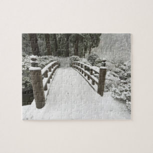 Schneebedeckte Mondbrücke, Japanischer Garten Puzzle