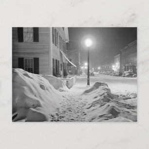Schneebedeckte Nacht in Vermont, 1940 Postkarte