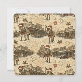 Schneebedeckte Oatman-Esel-Weihnachtsnostalgie