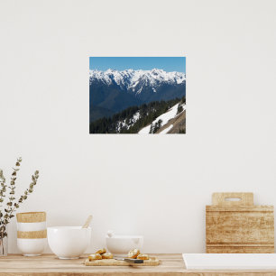 Schneebedeckte Olympische Berge Fotografie Poster