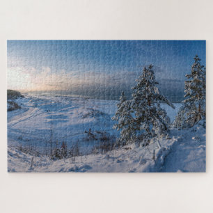 Schneebedeckte Ostseeküste Puzzle
